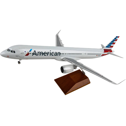 Skymarks American A321NEO 1:100 Scale w/ Wood Stand & Gear from