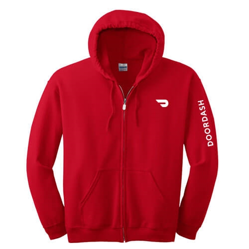 DoorDash Red Zip-Up Hoodie from DoorDash