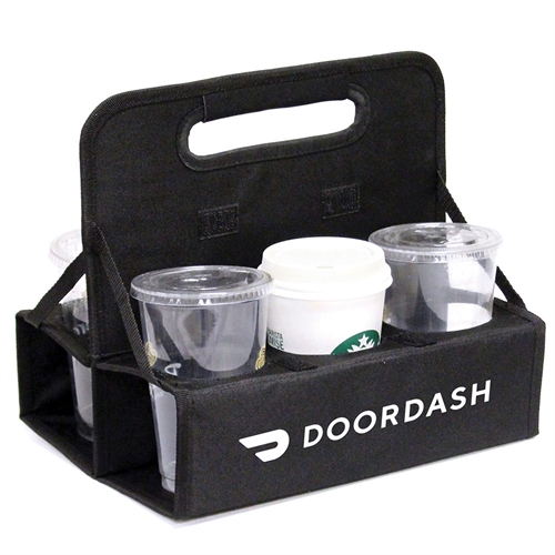 Drink Caddy Portable Drink Carrier and Reusable Coffee Cup Holder - 6 Cup  Collapsible Tote Bag