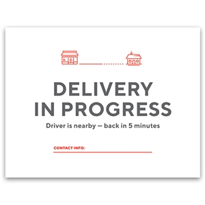 <p class="name">Delivery In Progress Parking Sign</p>