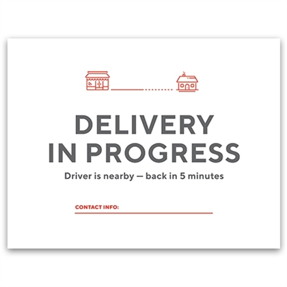 Delivery In Progress Parking Sign from DoorDash Store Canada