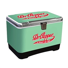 <p class="name">Dr Pepper Retro Igloo® Stainless Steel Cooler</p>